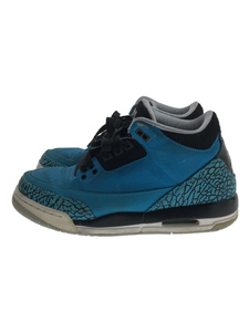 NIKE◆AIR JORDAN 3 RETRO BG/エアジョーダンレトロ/ブルー/398614-406/24cm/BLU