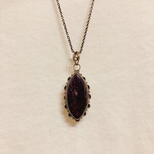 超希少!VTG NAVAJO 1960’s STERLING SILVER PURPLE STONE CHARM PENDANT USA ZUNIナバホビンテージパープルストーンシルバーペンダント