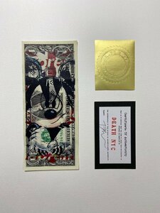 DEATH NYC signed U.S dollar bill USドル札 紙幣 世界限定 ミッキーマウス ウォルト・ディズニー Mickey Mouse 現代アート