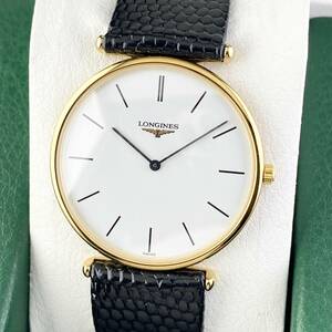 【1円〜】LONGINES ロンジン 腕時計 メンズ L4.635.2 グランドクラシック ホワイト文字盤 ゴールド ラウンドフェイス 可動品