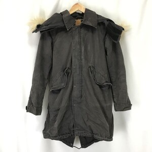 RNA★長袖フリース/ボアライナー付き　モッズコート【レディースM/チャコールグレー/charcoal】着脱可ファーフード/Coats/Jumpers◆BH377