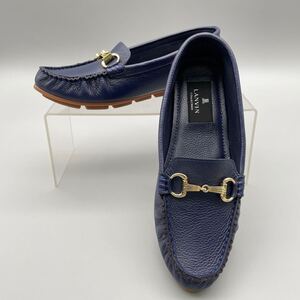 LANVIN COLLECTINO ランバン コレクション 22 1/2cm ビットモカシン モカシン ローファー シューズ 靴 ネイビー レディース ファッション