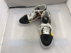 【VANS】バンズ　オフザウォール　レディススニーカー　ブラック×ファイアー柄　キャンバス　23.5cm　SY02-E43