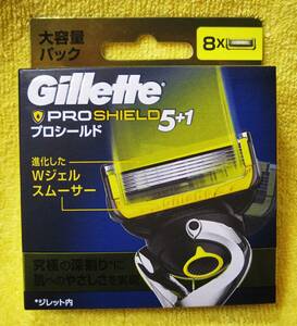 ◆【未開封】ジレット プロシールド 替刃8コ入 Wジェルスムーサー付 Gillette PROSHIELD 5+1 ◆ 送料140円～ 