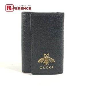 GUCCI グッチ 523633 ロゴ BEE 蜂 6連 鍵 キーケース ブラック メンズ【中古】