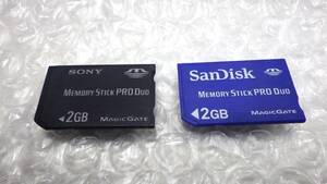 *SONY/SanDisk/ メモリースティック PRO Duo 2GB 2枚セット 中古動作品