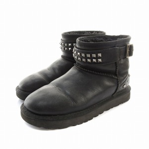 アグ オーストラリア UGG australia Neva Deco Studs ムートン ショートブーツ ネバデコスタッズ 22cm 黒 ブラック /KJ レディース