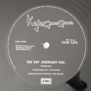 ◆ Kajagoogoo / Too Shy (Midnight Mix) 1983年 カジャグーグー 12インチシングル イギリス盤 ◆