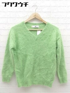 ◇ N. Natural Beauty Basic アンゴラ混 ニット Vネック 長袖 セーター サイズM グリーン レディース