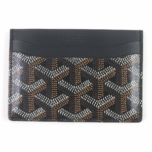 未使用品□GOYARD ゴヤール APM107-01 サン・シュルピス ヘリンボーン レザー カードケース ブラック 箱付き フランス製 定価128700円