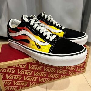 【即決】美品 vans OLD SKOOL オールドスクール 26.5cm 8.5 VANS LOW フレイム フレイムパック ファイヤーパターン hotrod ホットロッド