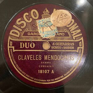 SP盤 CARLOS GARDEL & JOSE RAZZANO / Claveles Mendocinos / Macachin~ / 18107 / アルゼンチン盤 / 5点以上で送料無料