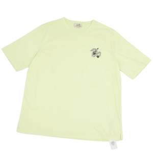 未使用 エルメス HERMES Tシャツ 23SS カットソー 半袖 ラムレザー トップス メンズ XL レモネード(イエロー系) cf06ms-rm08e27715