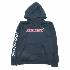 ディーゼル DIESEL ロゴプリント スウェットパーカー フーディ プルオーバー S-GIRK-HOOD-K10 長袖 黒 ブラック XL メンズ