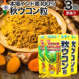 訳あり サプリ ウコン アウトレット 220粒*3個セット 約66～90日分 賞味期限2025年4月のみ 送料無料 メール便