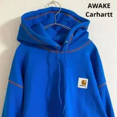 AWAKE Carhartt プルオーバーパーカー ブルー L