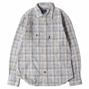 Paul Smith ポールスミス シャツ サイズ:M チェック ウエスタン コーデュロイ 長袖 シャツ JEANS ブルー ベージュ オレンジ 日本製