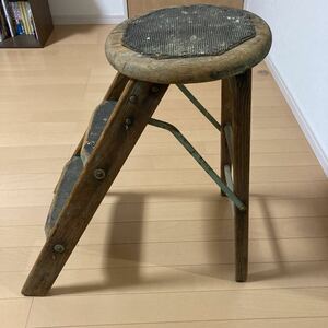 vintage wooden stool 木製椅子　踏み台　アンティーク