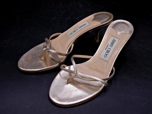 Jimmy Choo ジミーチュウ ミュール サンダル size37（23.5ｃｍくらい）/ゴールド ■◆ ☆ fac0 レディース