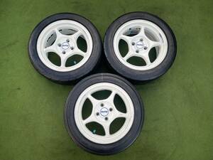 ◆ 希少！ENKEI Racing ◆15x7J+45/PCD:100/4穴◆3本.195/50ZR15.スイフト,カスタムJDM 等