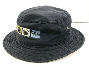 ☆ OLD STUSSY ステューシー バケットハット ブラック サイズ L/XL キャップ ハット 帽子 ユーズド 1