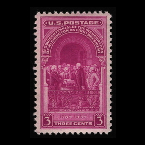 ■アメリカ切手　1939年　初代大統領ジョージ・ワシントン 就任式150周年