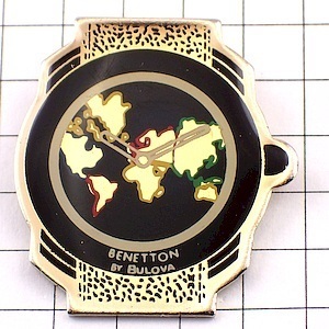 ピンバッジ・ベネトン腕時計ブローバ製◆フランス限定ピンズ◆レアなヴィンテージものピンバッチ