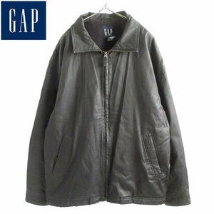 90s OLD GAP オールド ギャップ PUコーティング コットン ジャケット 黒 XL ブラック 短丈 ショート ビンテージ D149-18-0102ZVW