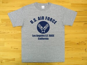 U.S. AIR FORCE 杢グレー 5.6oz 半袖Tシャツ 紺 L ミリタリー エアフォース アメリカ空軍