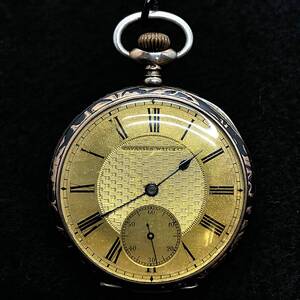 ★1円スタート【稼働】金？ #12384 懐中時計 TAVANNES WATCH CO ゴールド文字盤 アンティーク ビンテージ レトロ コレクション 時計 古時計