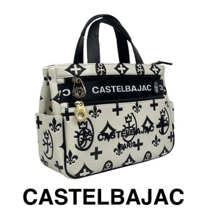 カステルバジャック　CASTELBAJAC　ドライビングトートバッグ　ミニトートバッグ　カートバッグ　モノグラム柄　068531-1　シロ