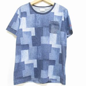 【コロンビア】デニムのパッチワーク風プリント◆オムニフリーズゼロ Tシャツ◆レディース/L