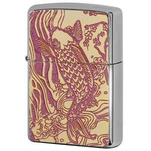 Zippo ジッポライター 鯉 カープ ピンク ＃200 ゴールドプレート 両面加工 ニッケルメッキ 2MPP-Carp PK GP メール便可