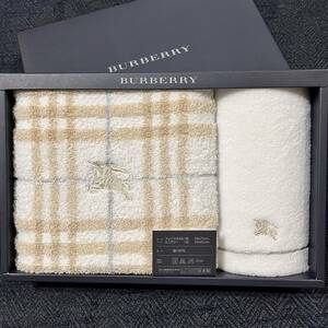 BURBERRY バーバリー タオルセット2枚 ** フェイスタオル ミニテリー（タオルハンカチ） ** 新品 未使用** 西川産業㈱ 日本製 送料230円～