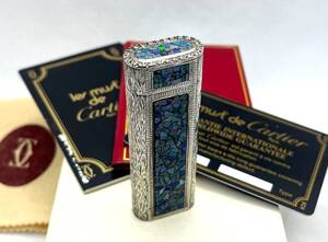 希少 着火確認済 CARTIER カルティエ ダイヤモンド モザイクオパール 装飾アウタージャケット ローラー ガスライター ライター