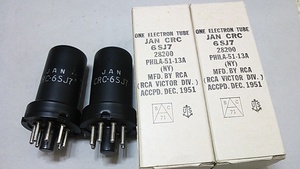 RCA 6SJ7　元箱入り新品真空管２本　同一ロット