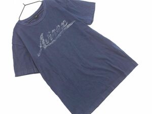 ネコポスOK AVIREX アヴィレックス ロゴ プリント Tシャツ sizeM/紺 ■◆ ☆ eec3 レディース