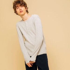 美品ユーズド■AIGLEエーグル■吸水速乾ワッフルサーマルTシャツ■Mサイズ定価9,790円■ピッツマン長袖ヘンリーネック