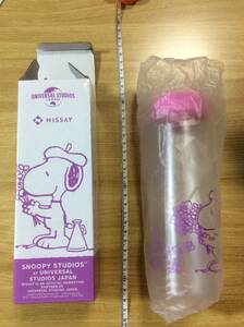 新品未使用 スヌーピー クリアボトル タンブラー 水筒 500ml 非売品　　日本生命　Snoopy Universal Studios Japan
