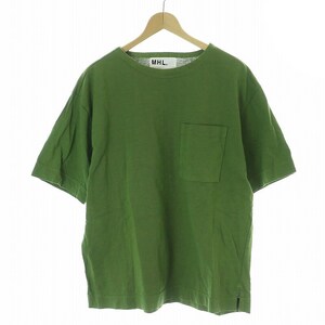 マーガレットハウエル MHL. LIGHT DRY COTTON JERSEYTシャツ カットソー 半袖 クルーネック L 緑 グリーン /AT ■OS ■AD メンズ