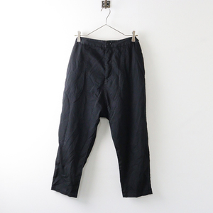 パドカレ pas de calais ストレッチポリエステル クロップド サルエルパンツ 36/ブラック 黒 ボトムス【2400014046120】