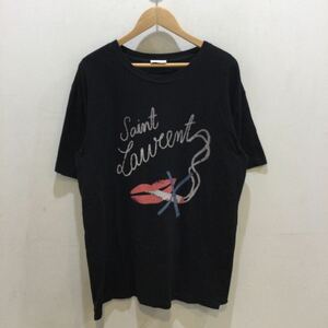 SAINT LAURENT PARIS サンローランパリ TV63 482676 T-shirt Tシャツ ブラック Sサイズ 688482