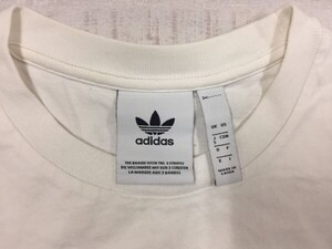 アディダス adidas レトロ スポーツ ストリート 古着 Y2Kデザイン サイバー 半袖Tシャツ カットソー メンズ S 白