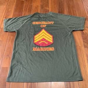 沖縄 米軍放出品 USMC MARINE ミリタリー Tシャツ トレーニング ランニング 筋トレ スポーツ MEDIUM OD (管理番号XY28)