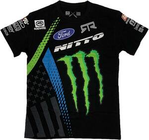 Vaughn Gittin Jr ECKO UNLTD Type1モンスターエナジースポンサードRTR Tシャツ（ブラック）(XL)【並行輸入品】