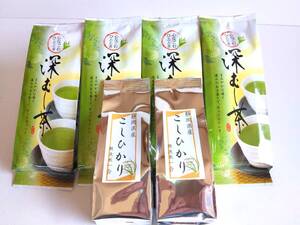 ☆超お買い得☆2024年産 静岡茶 農家の飲み茶150ｇ×4袋　無洗米こしひかり１合×２袋　【送料無料】セット