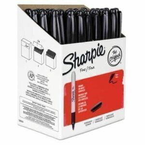 アメリカ お裾分け(^.^) Sharpie シャーピー パーマネント マーカー 3本セット！ 中字・丸芯【ブラック】 油性マーカー 黒 新品 未使用 3本