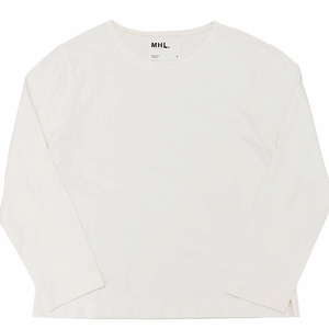 マーガレットハウエル MHL. 23SS DRY COTTON JERSEY Tシャツ カットソー 長袖 595-3269503 白 ホワイト II 約M 0915 レディース