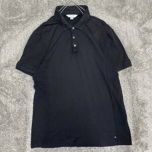 Calvin Klein カルバンクライン ポロシャツ 半袖シャツ サイズL ブラック 黒 メンズ トップス 最落なし （N21）
