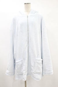 NieR Clothing / ツノ付き超ふわもこPASTEL ZIP OUTER サックス H-24-06-25-064-PU-JA-KB-ZT-C060